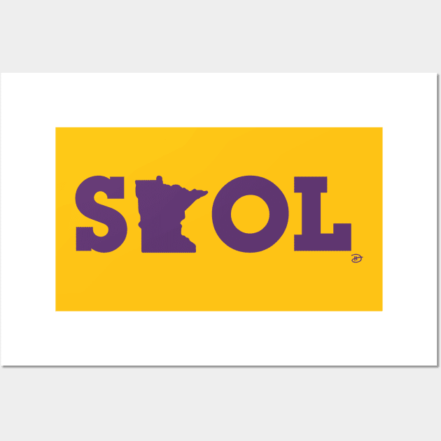 Block Script "State SKOL" - Purple Wall Art by dhartist